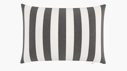 Outdoor 14" x 20" Lumbar Pillow, Ink Cabana Stripe, 14" x 20"