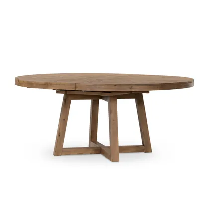 Eberwin Round Extension Dining Table - Rustic Natural FSC