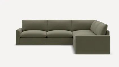 Russet 5-Piece Corner Sectional - Moss Green - Performance Flatweave