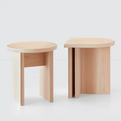 The Citizenry Hinoki Wood Side Table | Light Wood