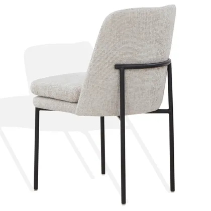 Tamarie Chenille Dining Chair - Light Grey/Black