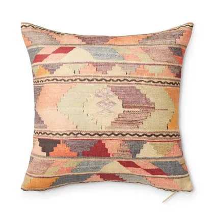 Shell Psychedelic Kilim Pillow by St. Frank | 20" W x 20" H | Linen