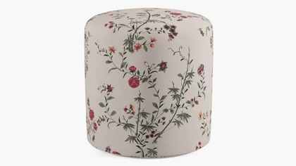 Drum Ottoman, Multi Bamboo Garden