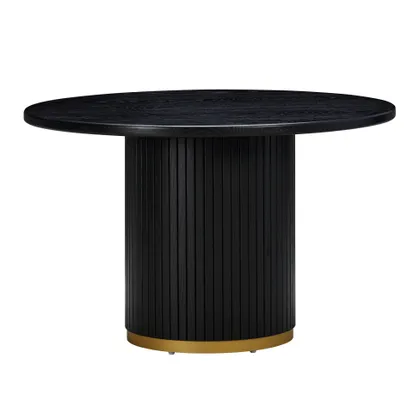 Chelsea Black Oak Round Dining Table