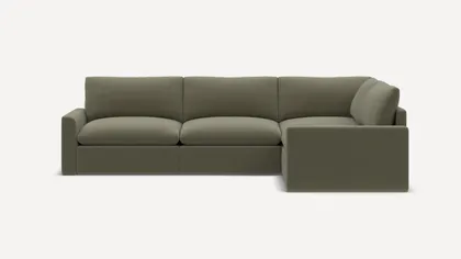 Russet 4-Piece Corner Sectional - Moss Green - Performance Flatweave