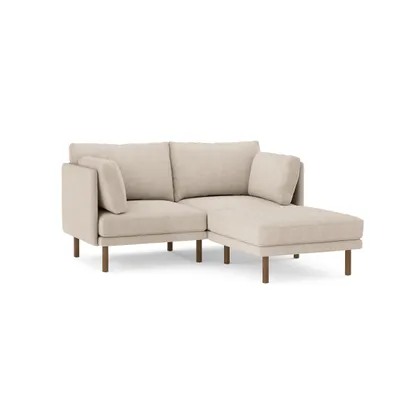 Field 3-Piece Sectional Lounger - Oatmeal - Performance Chenille / Walnut - Wood