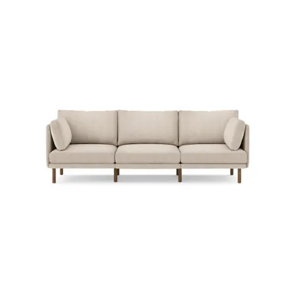 Field 3-Piece Sofa - Oatmeal - Performance Chenille / Walnut - Wood