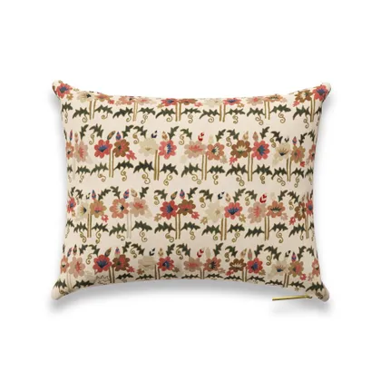 Pink Posy Suzani Pillow by St. Frank | 16" W x 12" H | Cotton/Silk/Linen