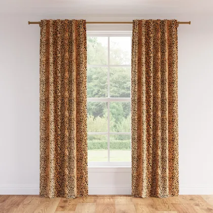 Printed Linen Curtain, Leopard, 50" x 96", Privacy