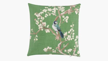 Throw Pillow 16", Jade Cherry Blossom, 16" x 16"