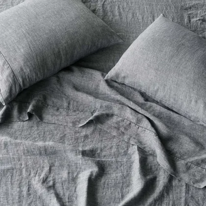 The Citizenry Stonewashed Linen Bed Sheet Set | Full | Indigo Chambray