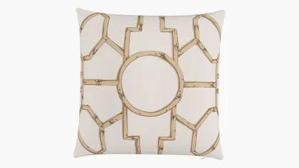 Throw Pillow 22", Tan Baldwin Bamboo, 22" x 22"