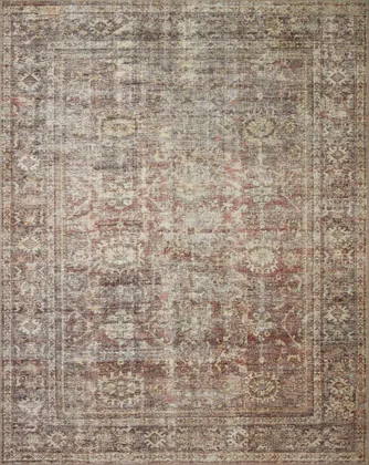 Georgie Area Rug, Red & Cream, 7'6" x 9'6"