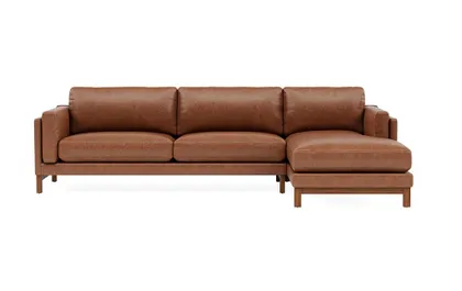 Gaby Leather 3-Seat Right Chaise Sectional