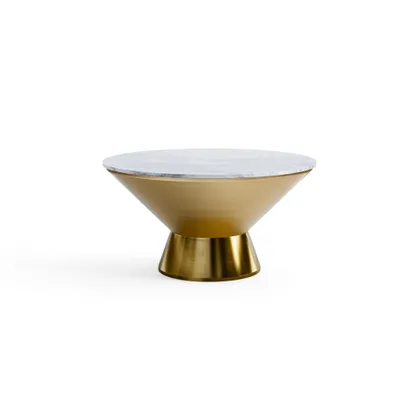 Kettle Coffee Table - Brass - Metal / White - Marble