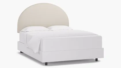 Arched Back Headboard, Snow Boucle, Queen