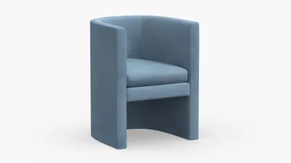 Barrel Back Dining Chair, Ocean Classic Velvet