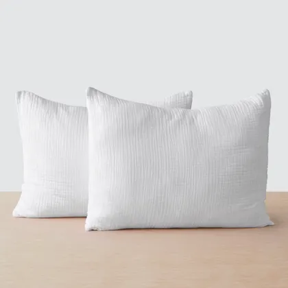 The Citizenry Organic Cotton Gauze Shams | King Set | White