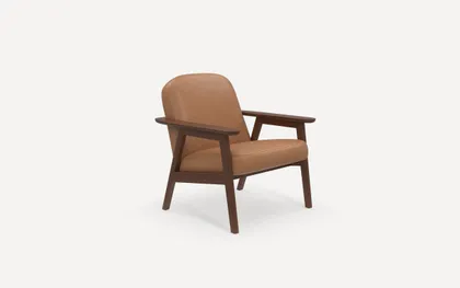 Lodge Chair - Camel - Top Grain Leather / Walnut - Wood