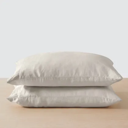 The Citizenry Stonewashed Linen Pillowcases | King Set | Solid Sand