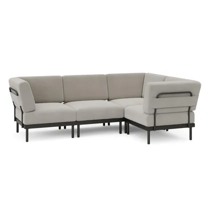 Relay Outdoor 4-Piece Sectional - Shale - All Weather Fabric