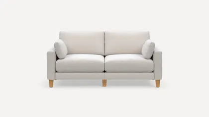 Union 2-Seat Sofa - Ivory - Performance Chenille / Oak - Wood / Round Leg