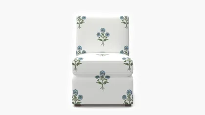 Classic Slipper Chair, Blue Delphine