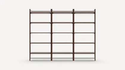 Title Triple Fully Open Bookshelf - Walnut - Wood