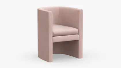 Barrel Back Dining Chair, Blush Classic Velvet