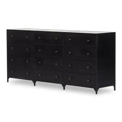Belmont 12 Drawer Dresser - Black