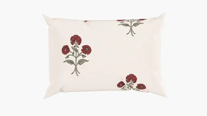 Outdoor 14" x 20" Lumbar Pillow, Red Delphine, 14" x 20"