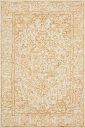 Annie Rug, White & Gold, 5' x 7'6"