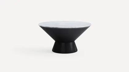 Kettle Coffee Table - Black - Metal / White - Marble