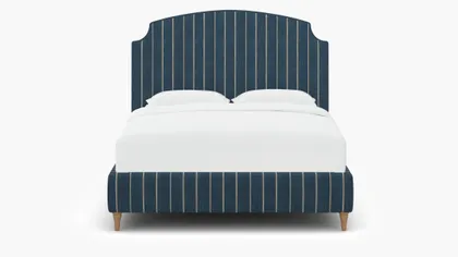 Cove Bed, Indigo Felix, Natural Decorative Tapered Leg, Queen
