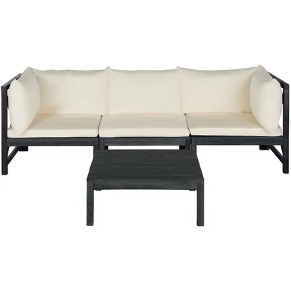 Lynwood Modular Outdoor Sectional - Dark Slate Grey/Beige - Safavieh