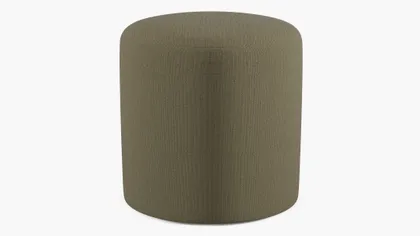 Drum Ottoman, Olive Everyday Linen