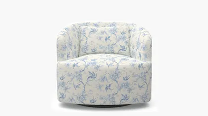 Deco Swivel Chair, Blue Swallows