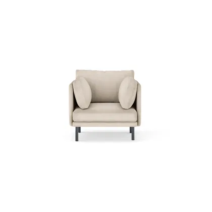 Field Armchair - Oatmeal - Performance Chenille / Black - Metal