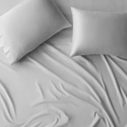 The Citizenry Organic Resort Cotton Bed Sheet Set | Full | Solid Light Grey