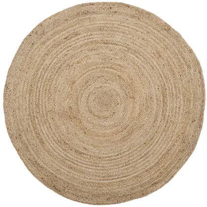 Arlo Home Hand Woven Area Rug, NF801N, Natural/Natural,  6' X 6' Round