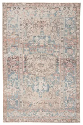 Geonna Medallion Blue/ Beige Area Rug (7'6"X9'6")