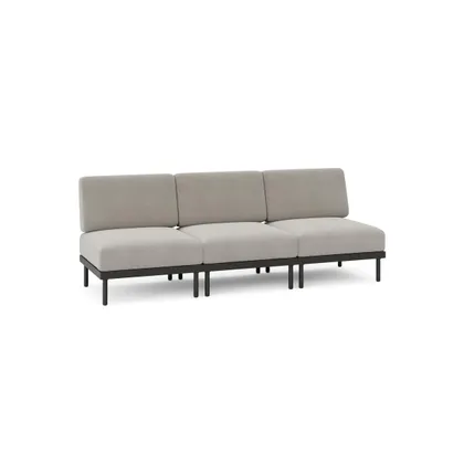 Relay Outdoor 3-Piece Armless Sofa - Shale - All Weather Fabric