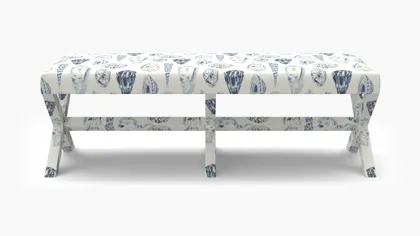 Double X Bench, Porcelain Coquina