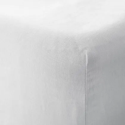 The Citizenry Stonewashed Linen Fitted Bed Sheet | Full | White