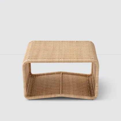 The Citizenry Liang Wicker Ottoman | Natural