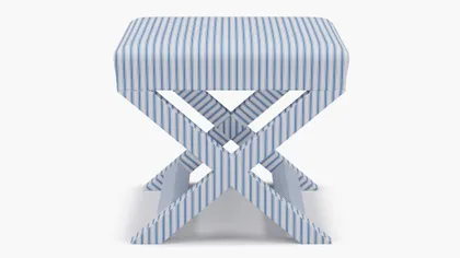 X Bench, Cornflower Classic Ticking Stripe