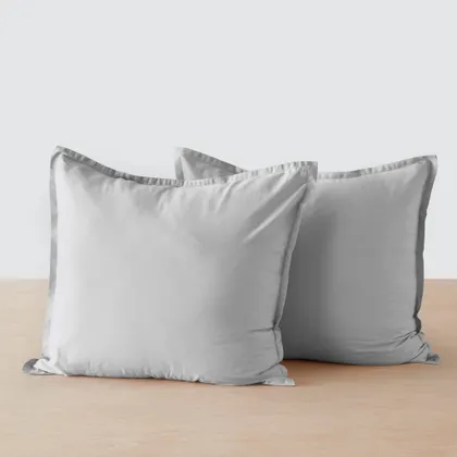 The Citizenry Organic Resort Cotton Euro Shams | Solid Light Grey