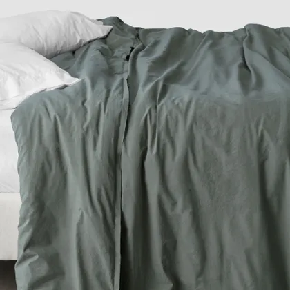 The Citizenry Stonewashed Organic Cotton Percale Duvet Cover | King/Cal King | Duvet Only | Aegean Blue