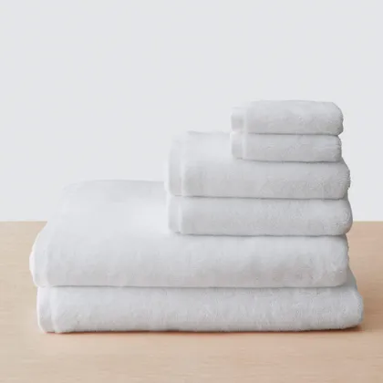 The Citizenry Organic Plush Bath Sheet Set Set of 6 | White