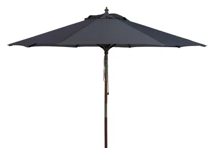 Cannes 9Ft Wooden Outdoor Umbrella - Grey - Safavieh